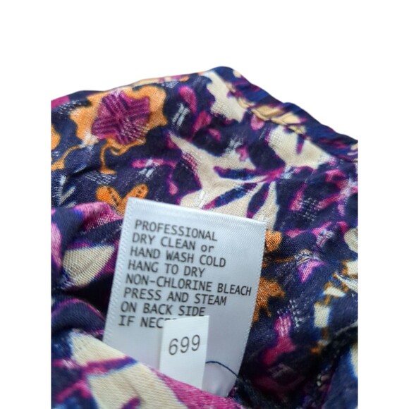 Rachel Zoe Women's Purple, Pink Floral Round Neck 3/4 Sleeve Boho Size Large - Picture 8 of 9